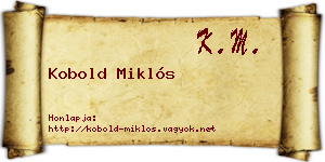Kobold Miklós névjegykártya